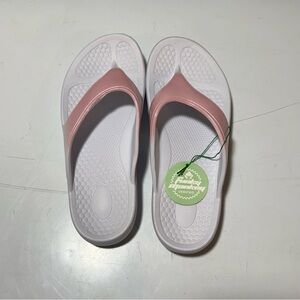 Elegant Pink and White Women's Slide Sandals